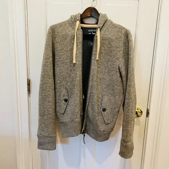 Woolrich Jacket Men's M Flannel Wool Cotton Blend Winter Coat Hoodie - Picture 2 of 16